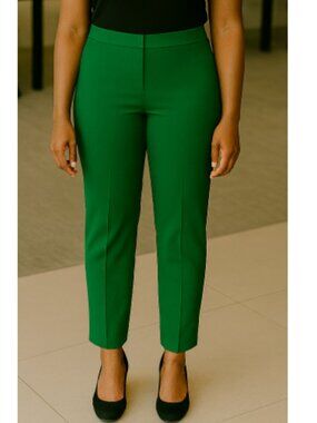 INC Bright Green Pull-On Straight Leg Pants